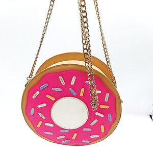 Sprinkle Donut Shape Bag Crossbody Shoulder Strap Ron Jon Sticker on Back